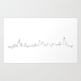 Chicago Skyline Line Art Art Print