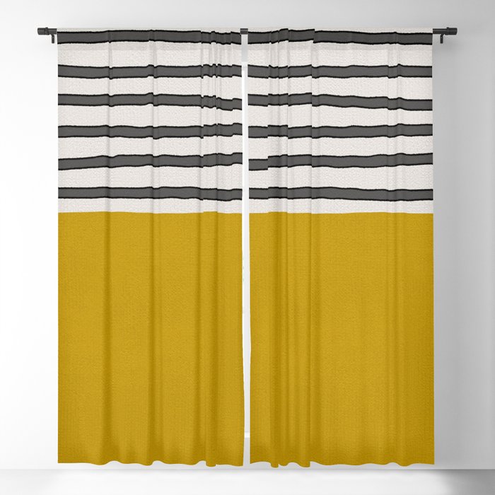 Yellow- stripes Blackout Curtain