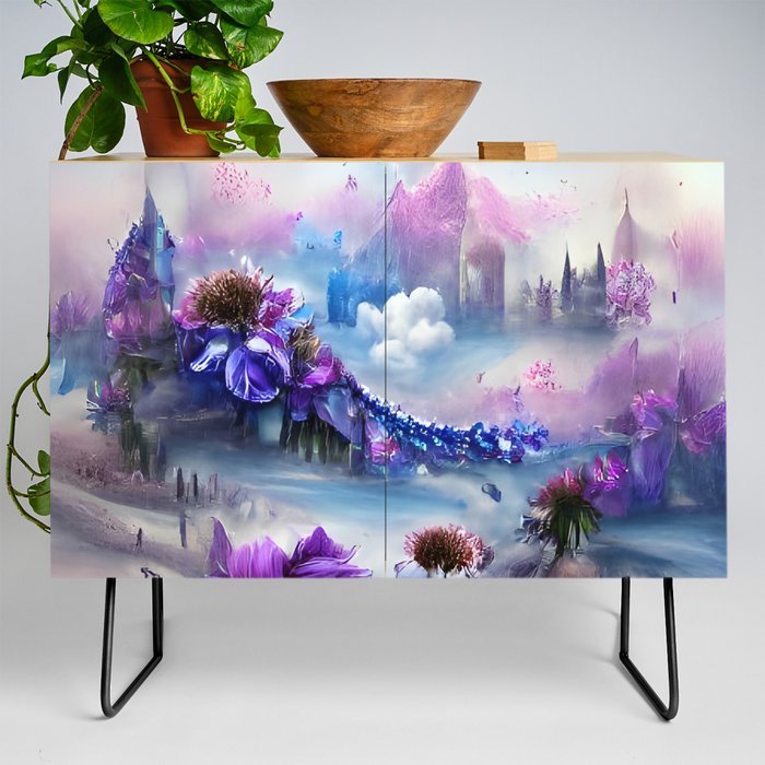 whimsical floral fairy land Credenza