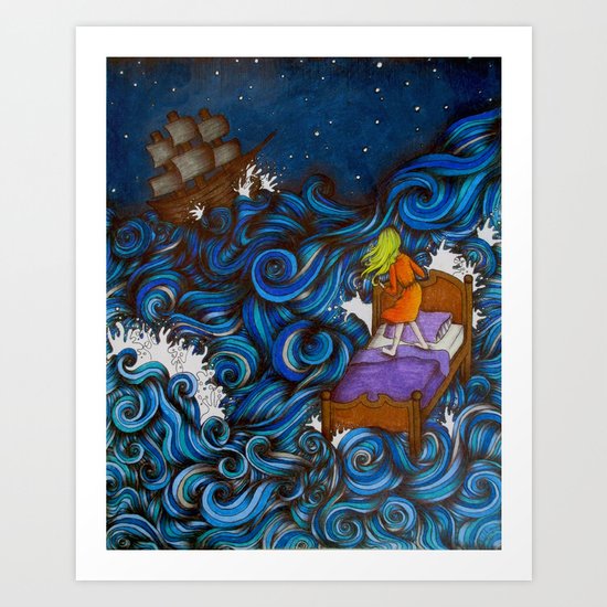 Dreaming By the Sea Art Print