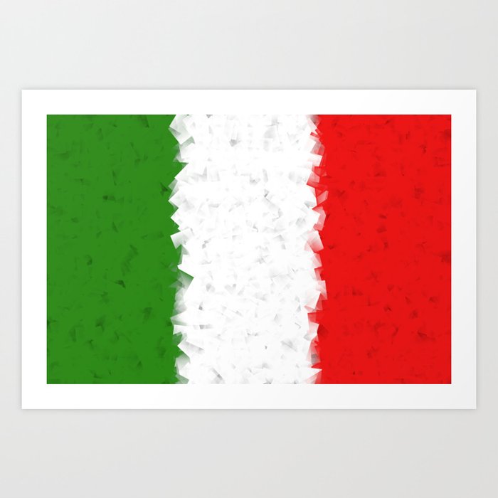 Italy flag abstract art Art Print