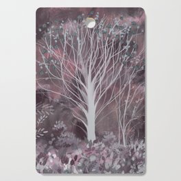 Tree with a purple background Cutting Board