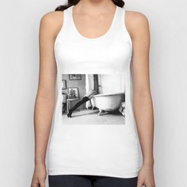 Head Over Heals - Female in Stockings in Vintage Parisian Bathtub black and white photography - photographs wall decor Tank Top