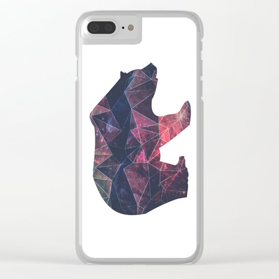 Bear - Geometric Galaxy Clear iPhone Case