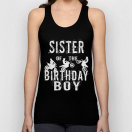 Sister Of The Birthday Boy Dirt Bike B-day Party graphic Unisex Tank Top
