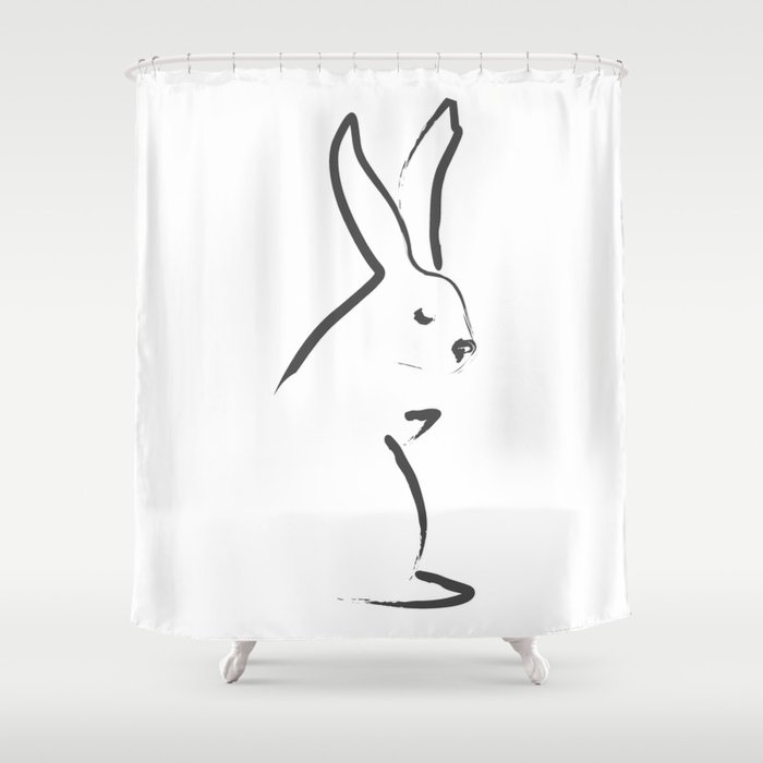 Zen Snow Bunny Shower Curtain