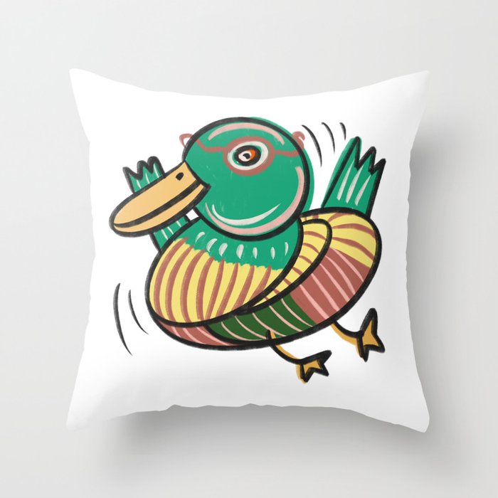 funny duck Throw Pillow