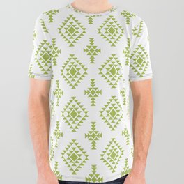 Light Green Native American Tribal Pattern All Over Graphic Tee