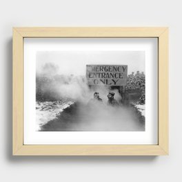 Gas Mask Soldiers In Trench - World War One Recessed Framed Print