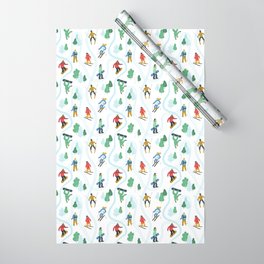 Skiers from Top View Wrapping Paper
