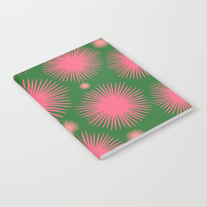 Dark Green Pink Dandelion  Notebook
