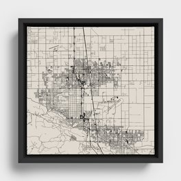 Lancaster USA - Aesthetic City Map - Black and White Framed Canvas