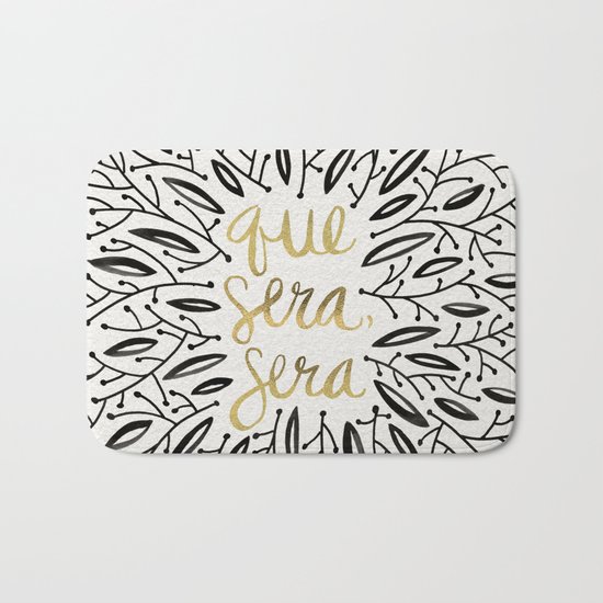 Whatever Will Be, Will Be – Black & Gold Bath Mat