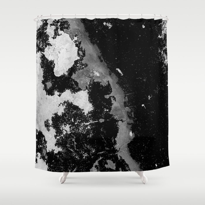Lost In The Mystery - Abstract, black and white painting Shower Curtain