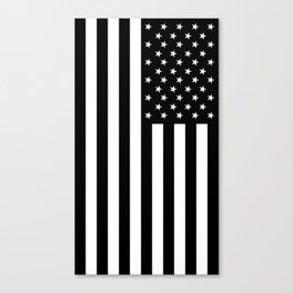 American Flag. Stars and Stripes. Portrait in Black and White. Canvas Print