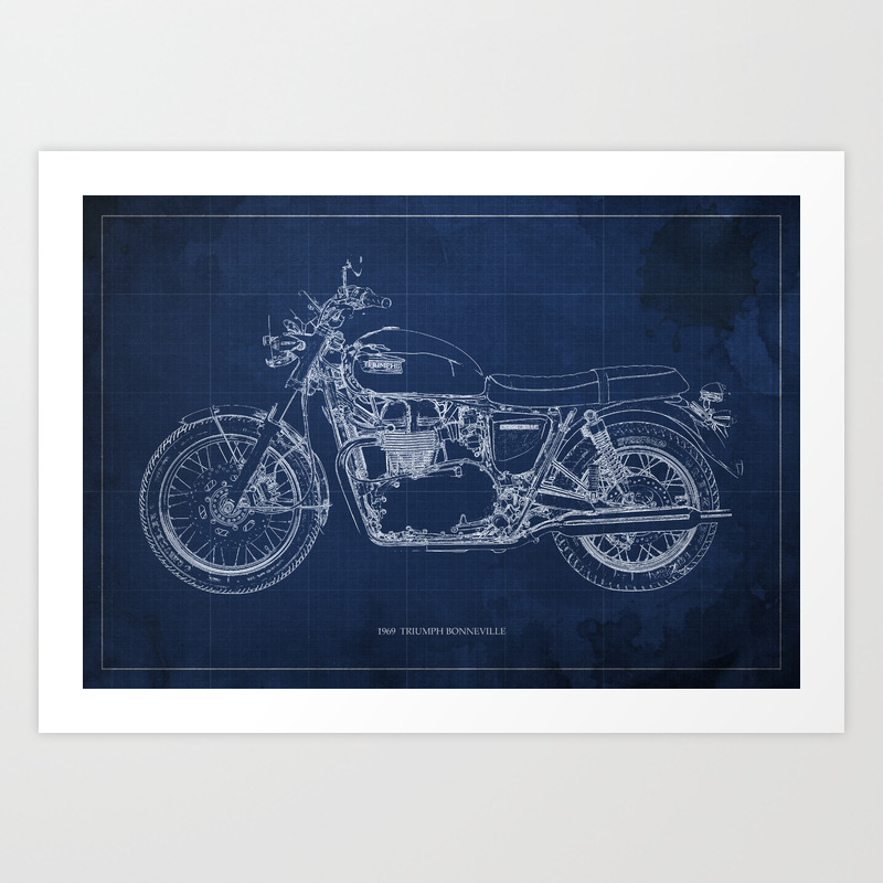 1969 Triumph Bonneville Classic Vintage Motorcycle Christmas Gift Art Print By Drawspots Society6 Free for commercial use no attribution required high quality images. 1969 triumph bonneville classic vintage motorcycle christmas gift art print by drawspots
