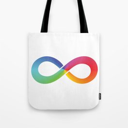 Rainbow Infinity Love Autism Neurodiversity Awareness Symbol design Tote Bag