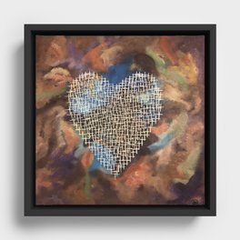 Cross Heart in Chaos Framed Canvas