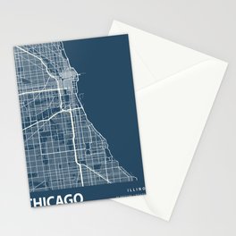 Chicago city cartography Stationery Card