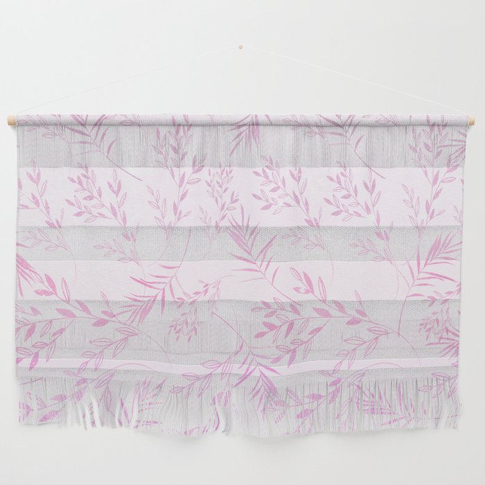 Elegant Blush Pink Glitter Tropical Palm Tree Leaves Ombre Wall Hanging