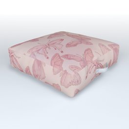 Butterfly Pattern soft pink pastel Outdoor Floor Cushion