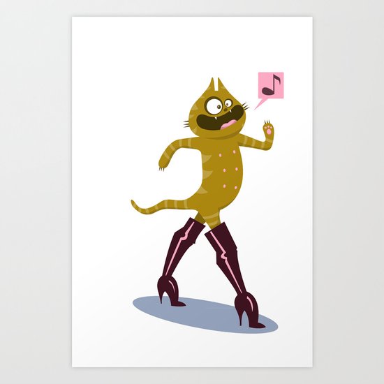 Puss in Hookerboots Art Print