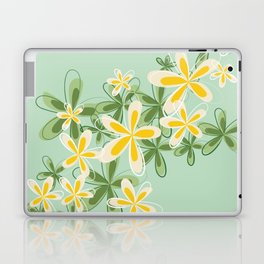 Arden - Minimalistic Floral Art Pattern in Green and Yellow Laptop Skin