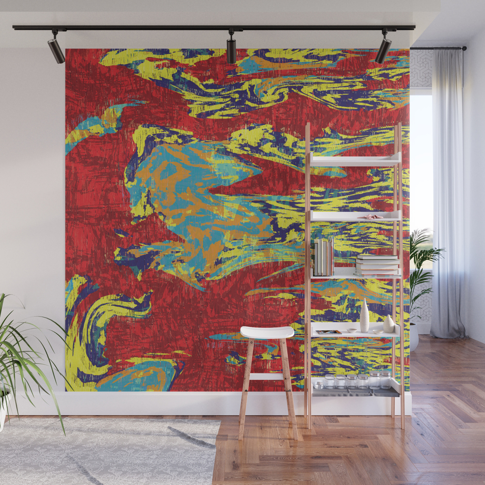 Composition 10 - Abstract Digital Expressionist Art Wall Mural by rmlstudios