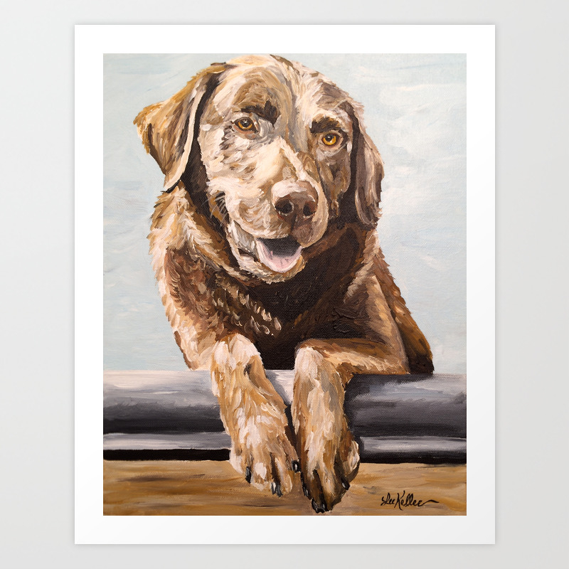 Chocolate Lab Art Lab Painting Cute Pet Art Art Print By