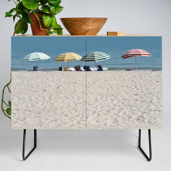 Bald Head Island Beach Umbrellas | Bald Head Island, North Carolina Credenza
