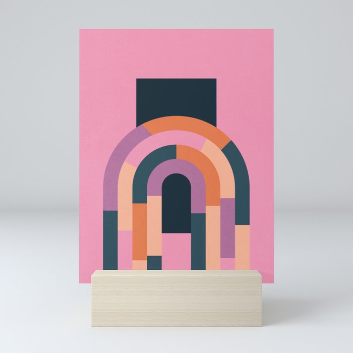 Modern Retro - Colorful Lines Mini Art Print