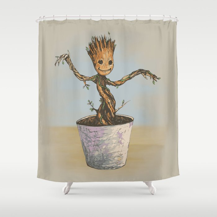 Baby Groot Shower Curtain