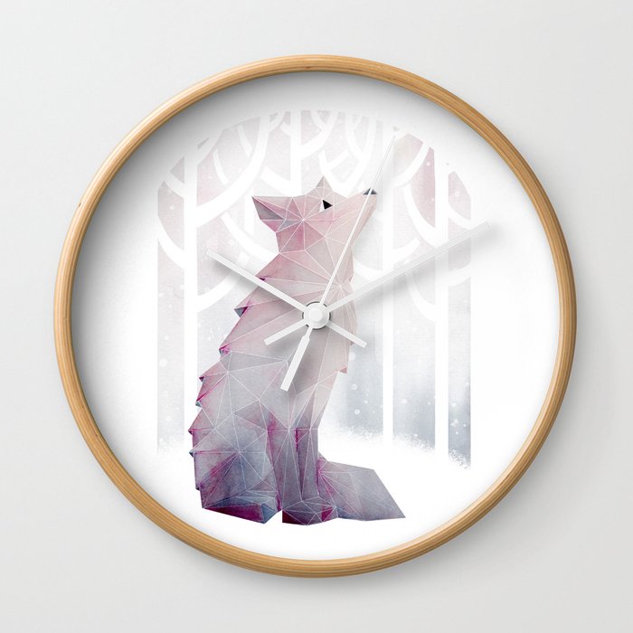 Fox in the Snow Wall Clock