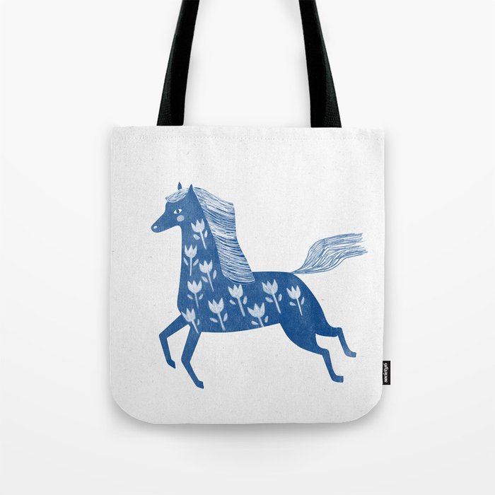 Blue Horse Tote Bag