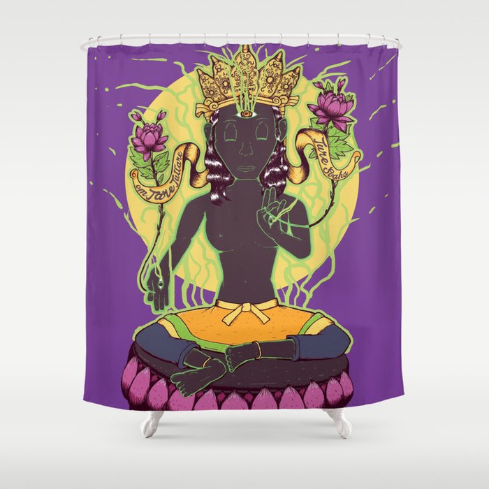 Connecting to Your Core Self - Tara Verde on Lotus Flower Shower Curtain