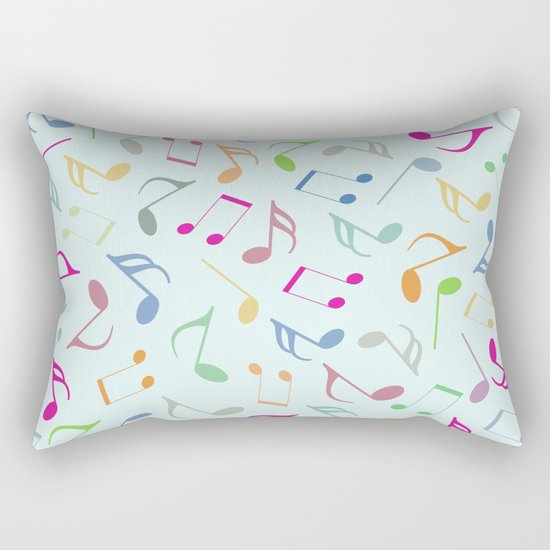 Music Colorful Notes Rectangular Pillow