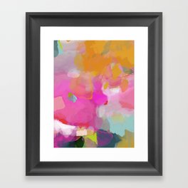 pink sun clouds abstract Framed Art Print