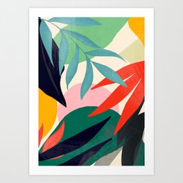 Abstract Art Tropical Leaves 42 Art Print