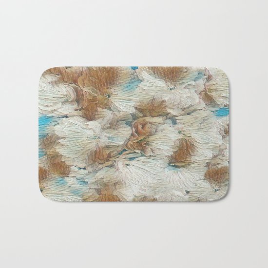 Earthy Floral Abstract Bath Mat