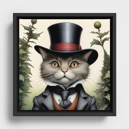 Christmas Cat - Scrooge Framed Canvas