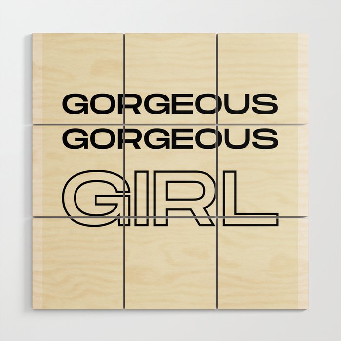 GORGEOUS GIRL - Black Wood Wall Art