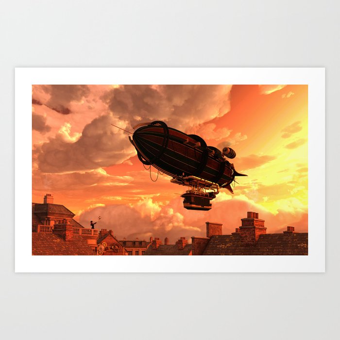 Steampunk Zeppelin Art Print By Jekstrom