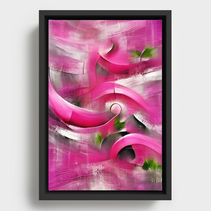 Pink and fuchsia original abstract digital artwork Framed Canvas