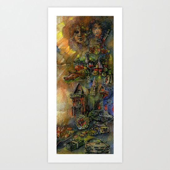 Worldly wealth Art Print