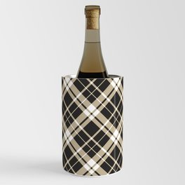 Black brown gingham checked Wine Chiller