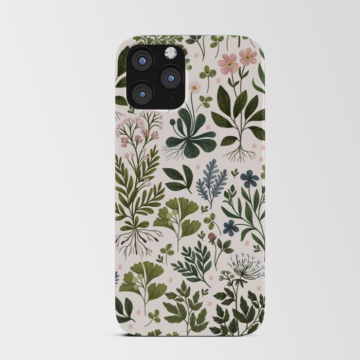 Herbarium ~ vintage inspired botanical art print ~ white iPhone Card Case