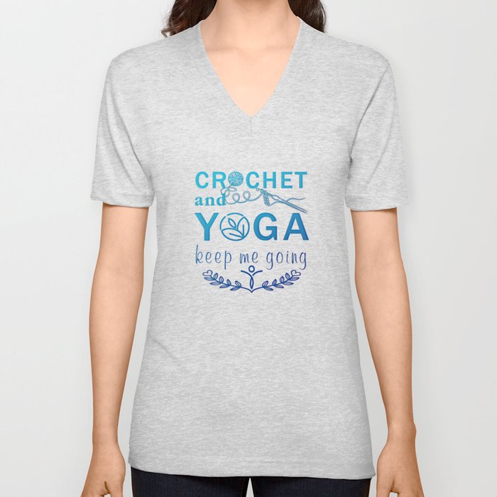 Crochet and yoga V Neck T Shirt