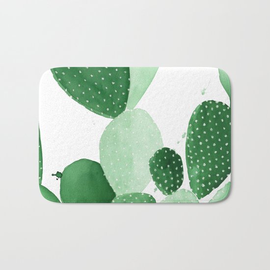 Green Paddle Cactus II Bath Mat