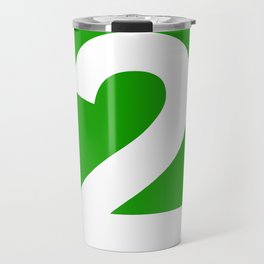 Number 2 (White & Green) Travel Mug