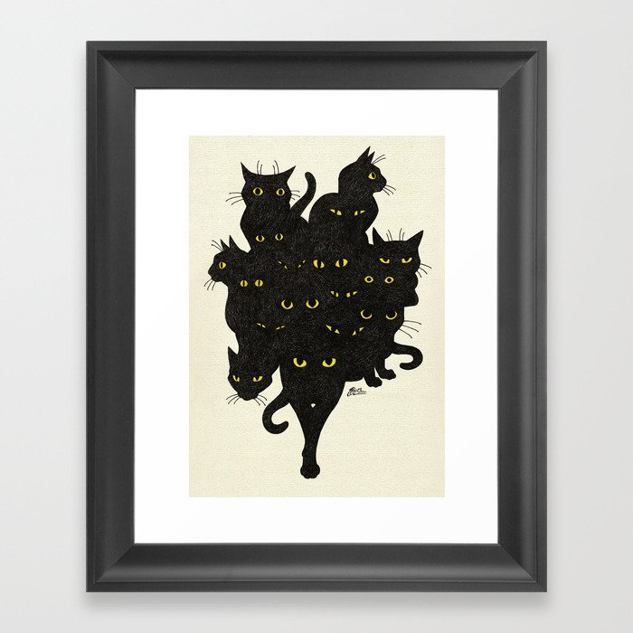 Black Cat Tango Framed Art Print